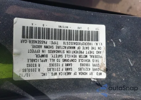 2013 Honda Accord Ex-L z USA, uszkodzony, nr VIN 1HGCR2F80DA052578